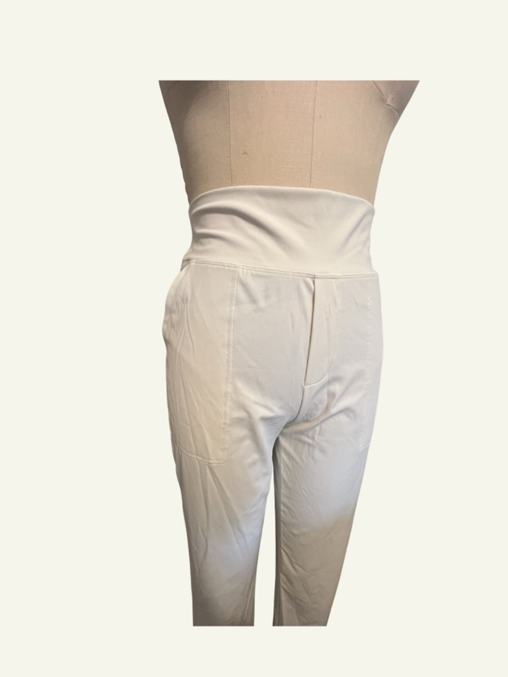 High-Rise Cream Women Pants